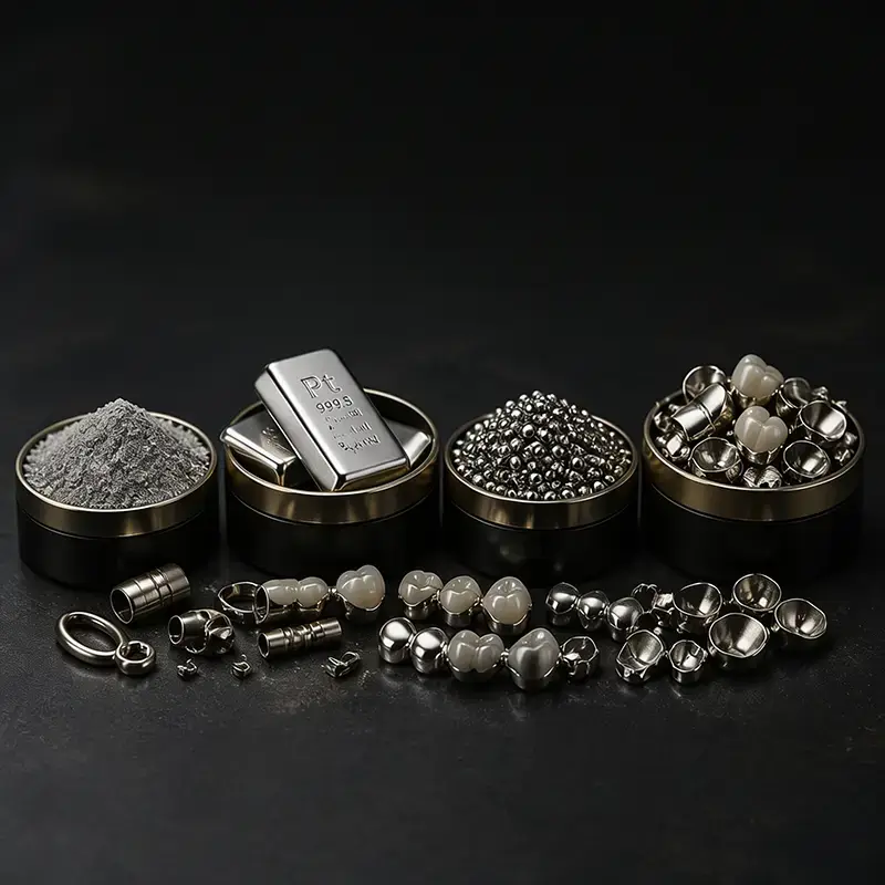 Spezialedelmetalle wie Platin, Palladium, Rhodium und Dentallegierungen für den Edelmetallankauf