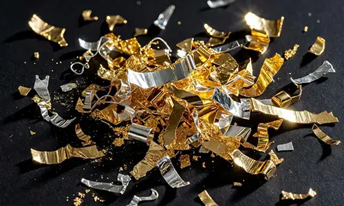 Produktionsreste aus Edelmetallen wie Gold, Silber, Platin oder Palladium für den Edelmetallankauf